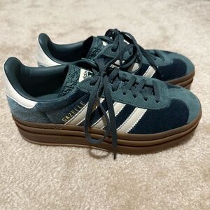 adidas Originals Women's Gazelle Bold Shoes Green/Grey